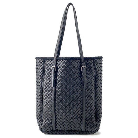 BOTTEGA VENETA Black Leather Intrecciato Tote Bag - Picture 1 of 16